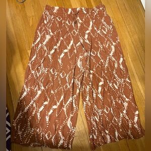 Simply Vera Vera Wang Rust & Cream Printed Wide Leg Pants